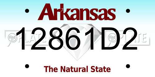 12861D2 Arkansas License Plate