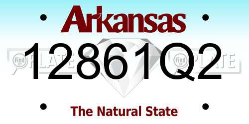 12861Q2 Arkansas License Plate