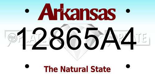 12865A4 Arkansas License Plate