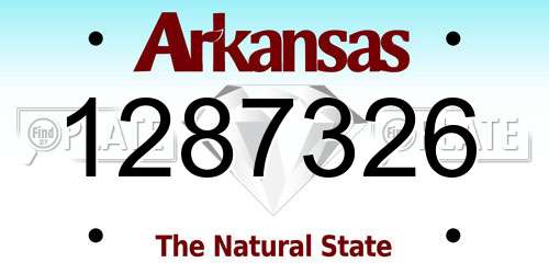 1287326 Arkansas License Plate