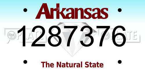 1287376 Arkansas License Plate
