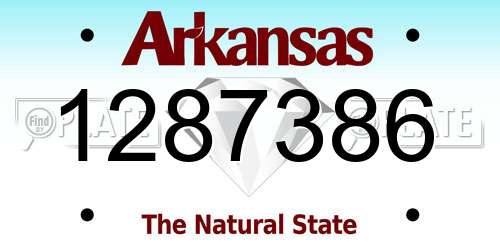 1287386 Arkansas License Plate
