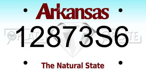 12873S6 Arkansas License Plate