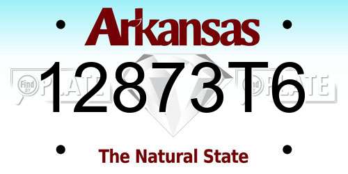 12873T6 Arkansas License Plate