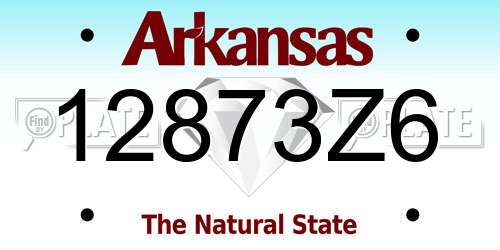 12873Z6 Arkansas License Plate