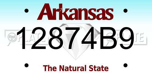 12874B9 Arkansas License Plate