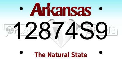 12874S9 Arkansas License Plate