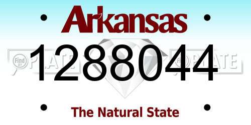 1288044 Arkansas License Plate