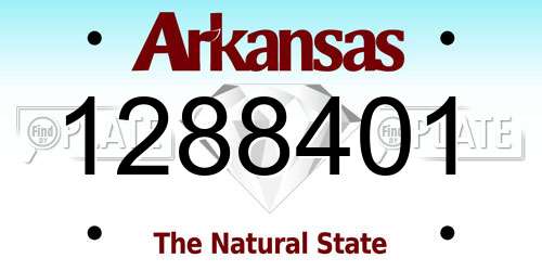 1288401 Arkansas License Plate
