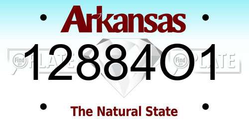 12884O1 Arkansas License Plate