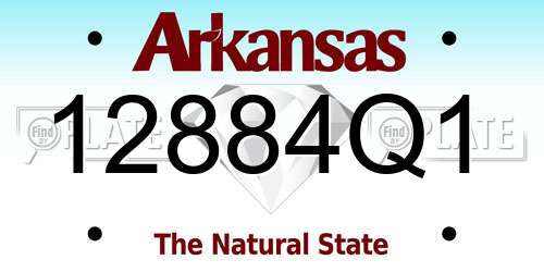 12884Q1 Arkansas License Plate