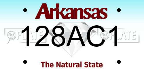 128AC1 Arkansas License Plate