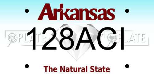 128ACI Arkansas License Plate