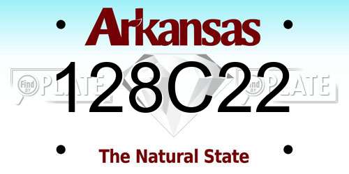 128C22 Arkansas License Plate
