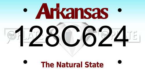 128C624 Arkansas License Plate