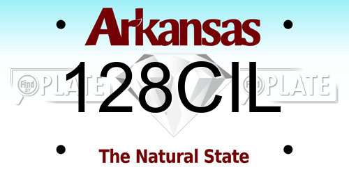 128CIL Arkansas License Plate
