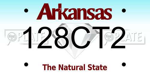 128CT2 Arkansas License Plate