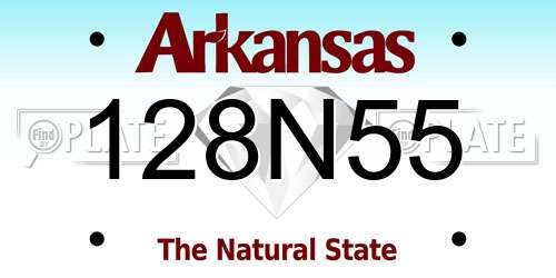 128N55 Arkansas License Plate