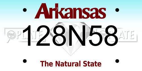 128N58 Arkansas License Plate