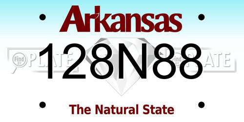 128N88 Arkansas License Plate