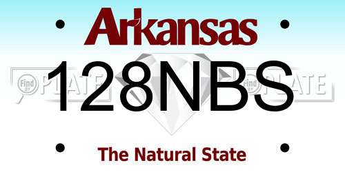 128NBS Arkansas License Plate
