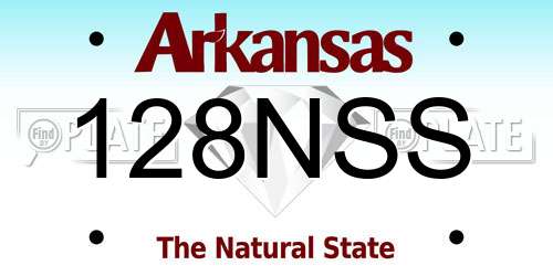 128NSS Arkansas License Plate