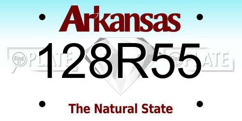 128R55 Arkansas License Plate