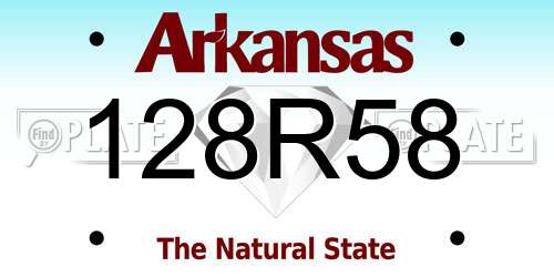 128R58 Arkansas License Plate