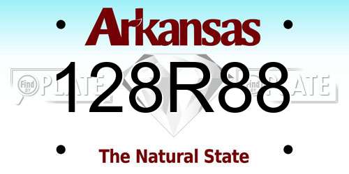 128R88 Arkansas License Plate