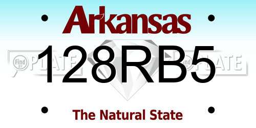 128RB5 Arkansas License Plate