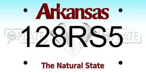 128RS5 Arkansas License Plate