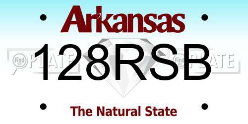 128RSB Arkansas License Plate