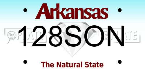 128SON Arkansas License Plate