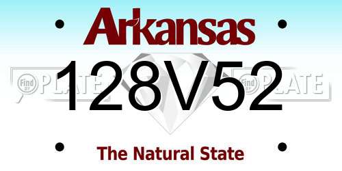 128V52 Arkansas License Plate