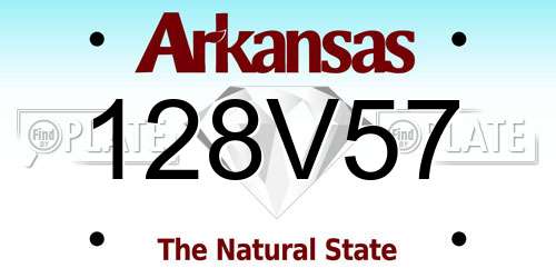 128V57 Arkansas License Plate