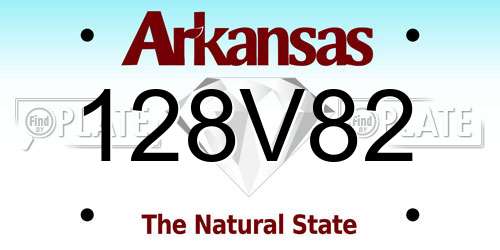 128V82 Arkansas License Plate