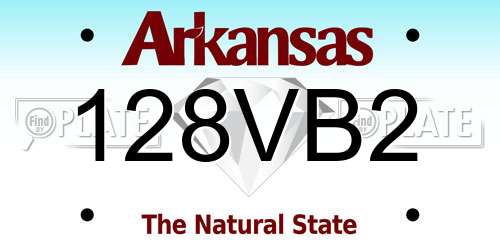 128VB2 Arkansas License Plate