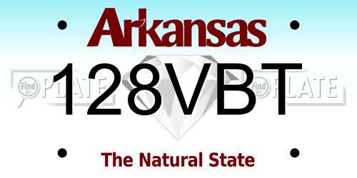 128VBT Arkansas License Plate