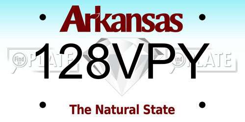 128VPY Arkansas License Plate