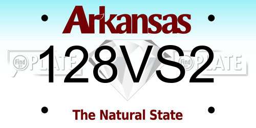 128VS2 Arkansas License Plate