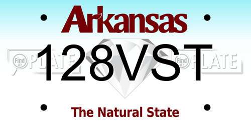128VST Arkansas License Plate
