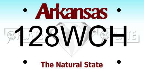 128WCH Arkansas License Plate