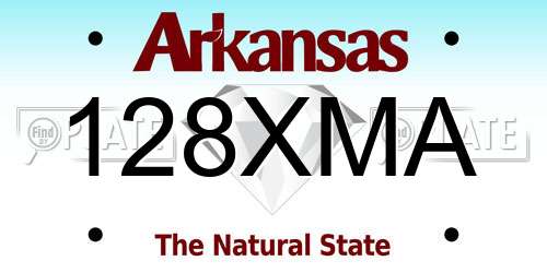128XMA Arkansas License Plate