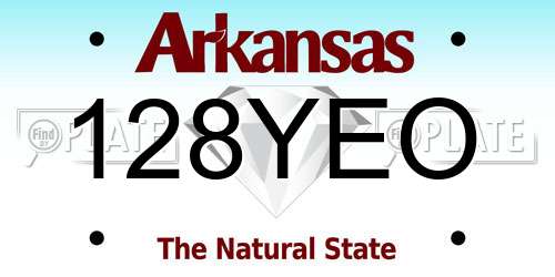 128YEO Arkansas License Plate
