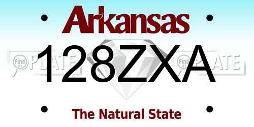 128ZXA Arkansas License Plate
