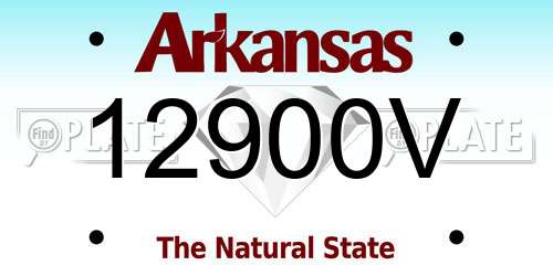 12900V Arkansas License Plate