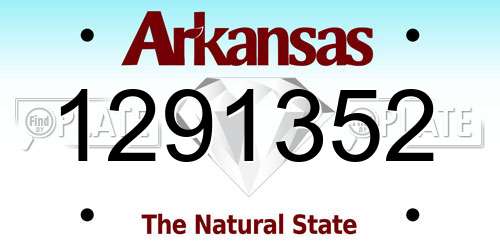 1291352 Arkansas License Plate