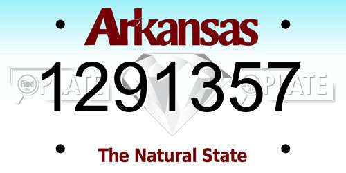 1291357 Arkansas License Plate