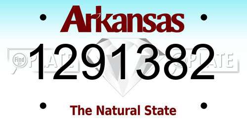 1291382 Arkansas License Plate