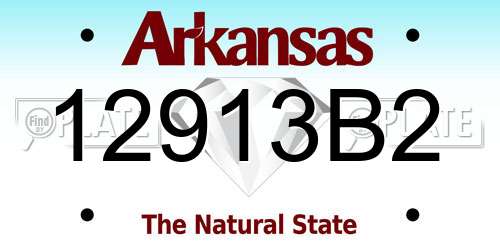 12913B2 Arkansas License Plate